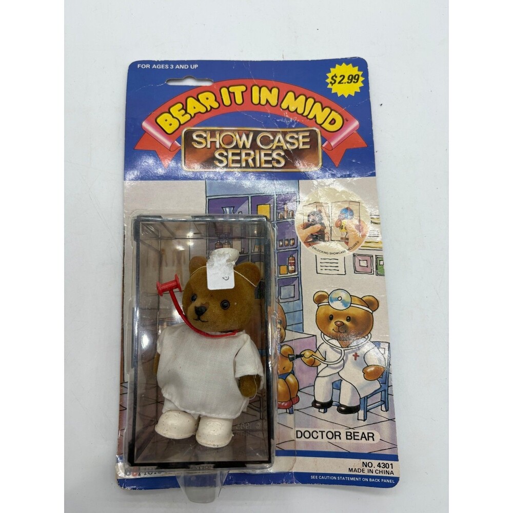 Vintage Bear It In Mind Show Case Series Doctor Bear Flocked Figure BBI